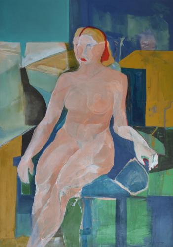 WOMAN IN BLUE CHAIR by DAVID BACA